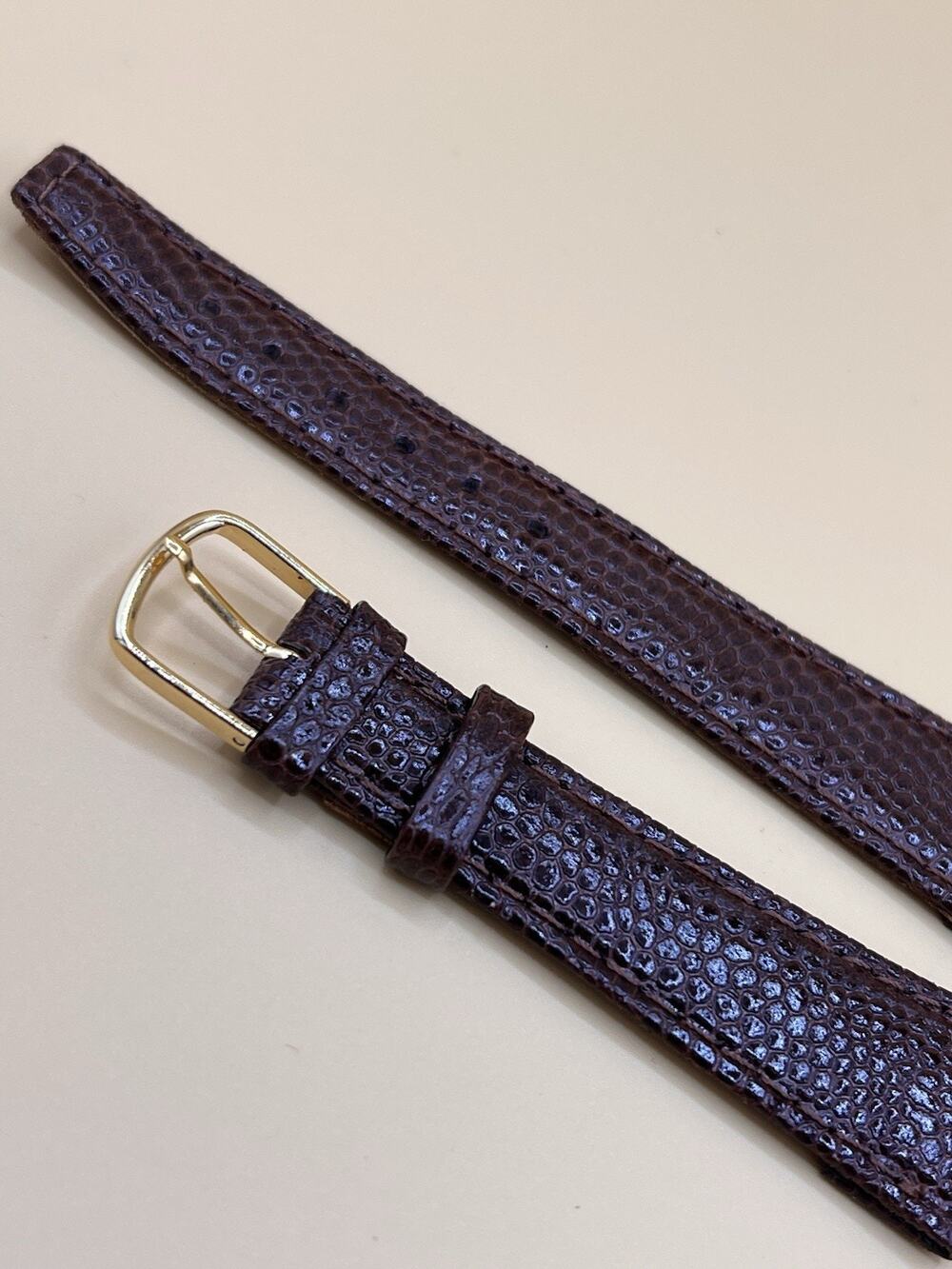 20mm KREISLER Genuine Leather Brown NOS Vintage Watch Band & Gold-Tone Buckle